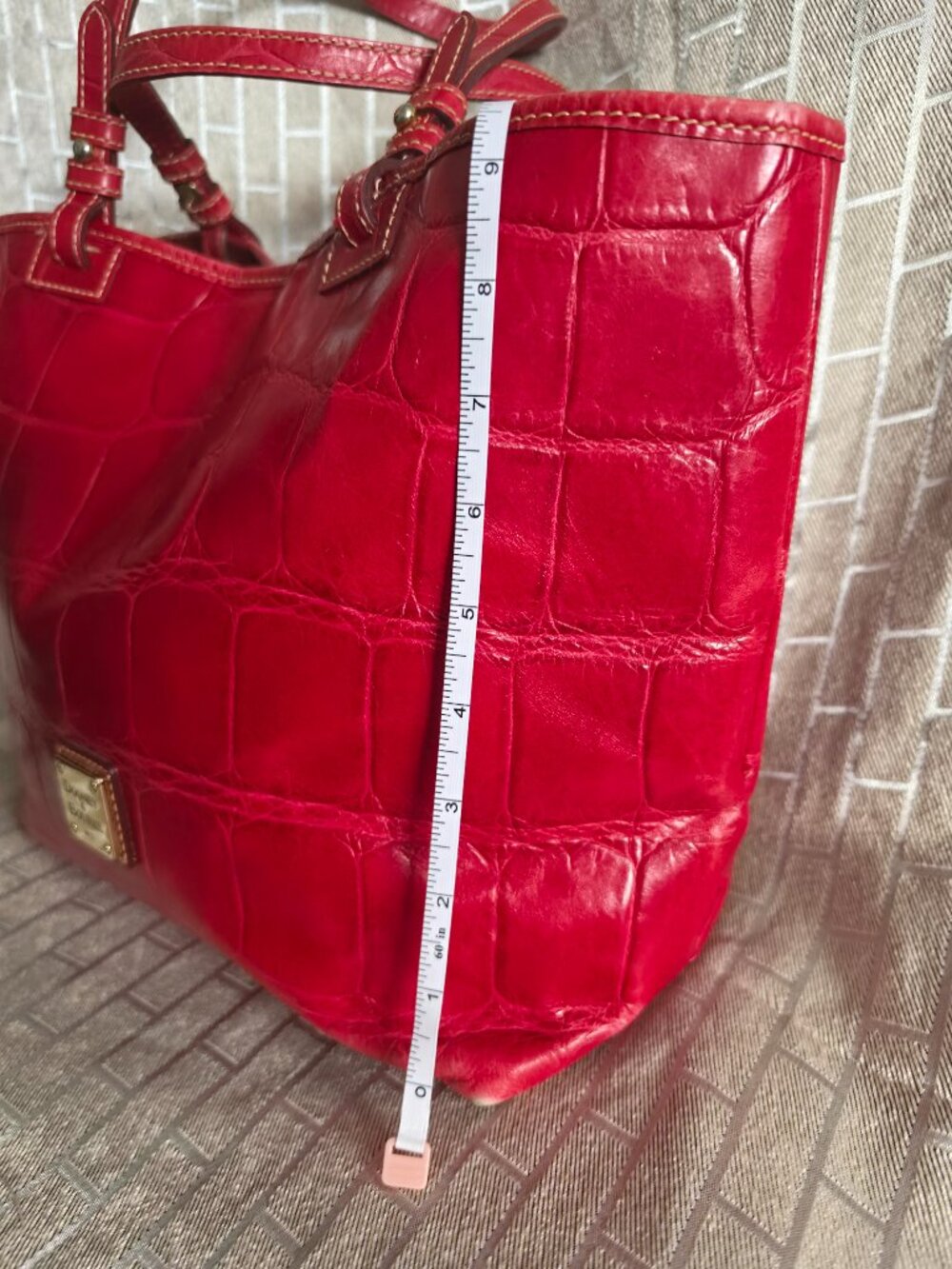 Vintage Dooney & Bourke Nile Collection Red Croc Tote
